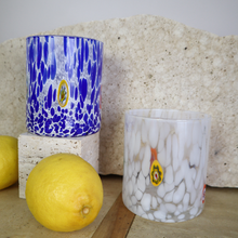 Load image into Gallery viewer, Murano Drinking Glasses Azzuro and Bianco with lemon
