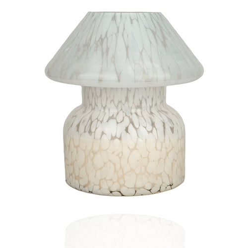Sustainable white glass candle lamp